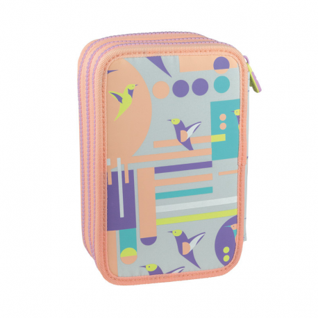 Penar scolar echipat, 2 fermoare, 36 piese incluse, multicolor - imagine 3